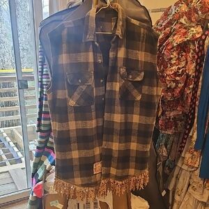 Upcycled Flannel Vest XL